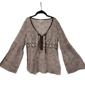 Michael by Michael Kors Paisley Boho Peasant Blouse Size 8P
